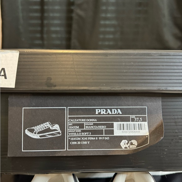 Prada White and Black Platform Sneakers - Picture 11 of 14